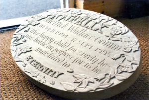 Portland stone memorial plaque