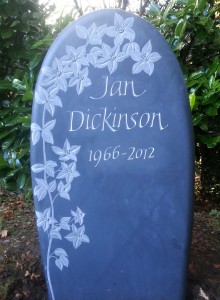 Welsh slate hand carved memorial by Martin Cook