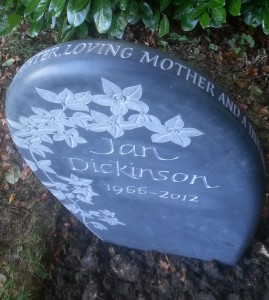 Welsh slate hand carved memorial by Martin Cook