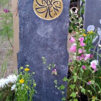 Beautiful hand carved Welsh slate standing stone by Martin Cook